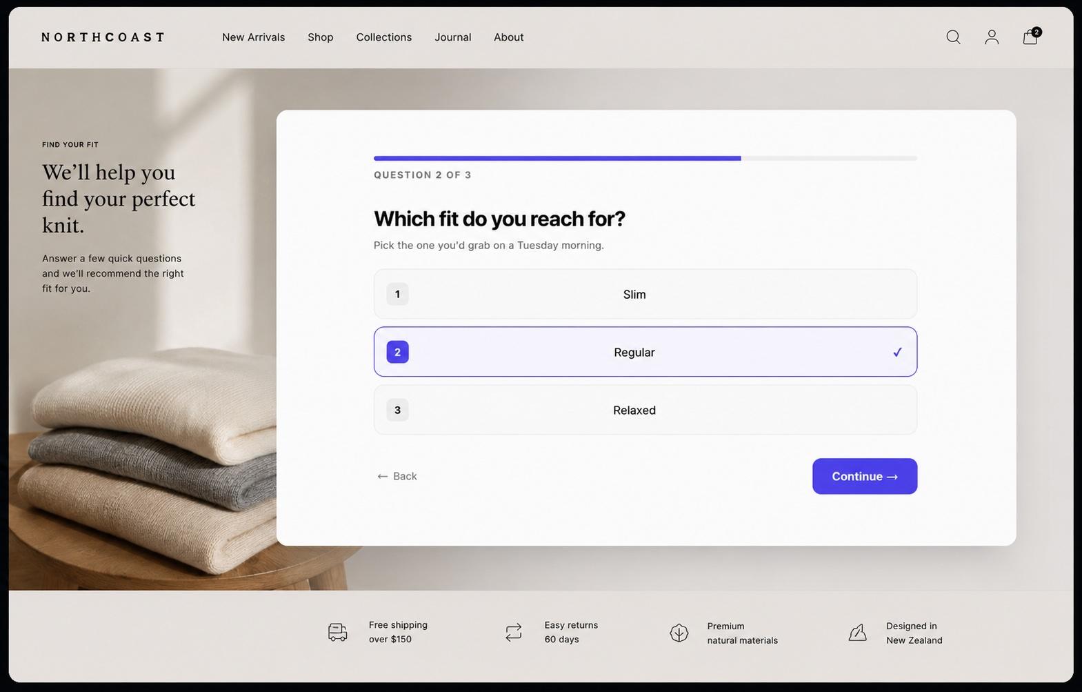 Quiz / Product Finder preview